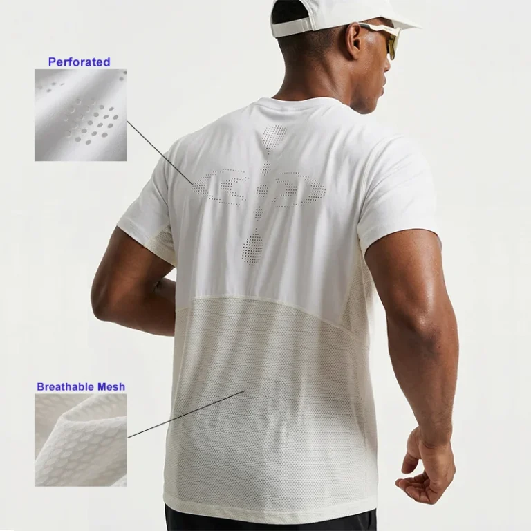QUICKSHOW-Mesh-Panel-Perforated-Running-T-shirts-Unisex-Breathable-Training-Activewear-Quick-Dry-Moisture-Wicking-T-Shirts