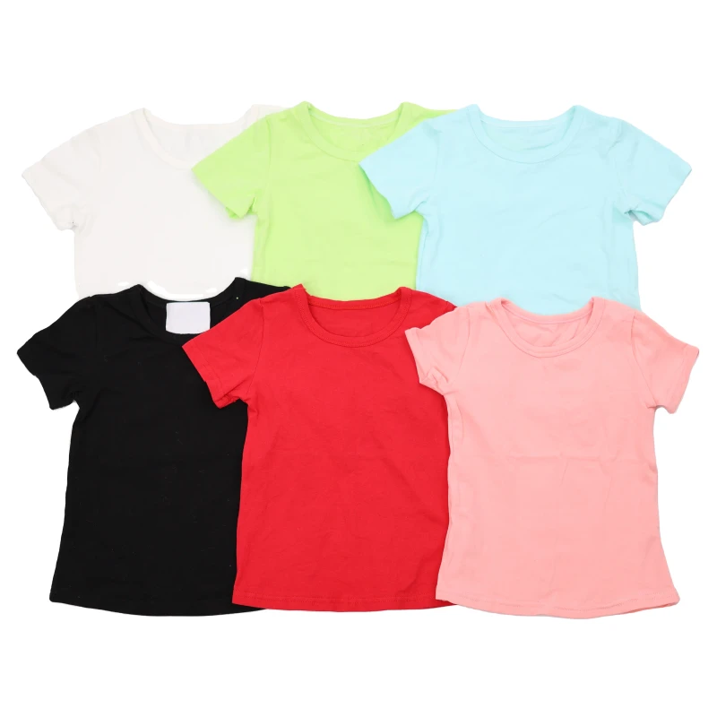 Qingli-OEM-Casual-Round-Neck-Boys-T-Shirts-Cheapest-Cotton-Plain-T-Shirt-for-Girls-ChildrenS-T-Shirt