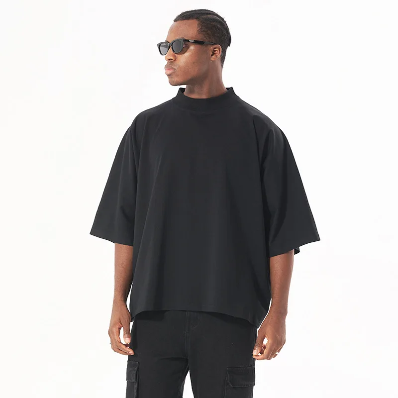Quality-t-Shirt-Supplier-Custom-Street-Hipster-Wear-Boxy-Fit-Puff-Print-logo-Oversized-Mens-T-shirt