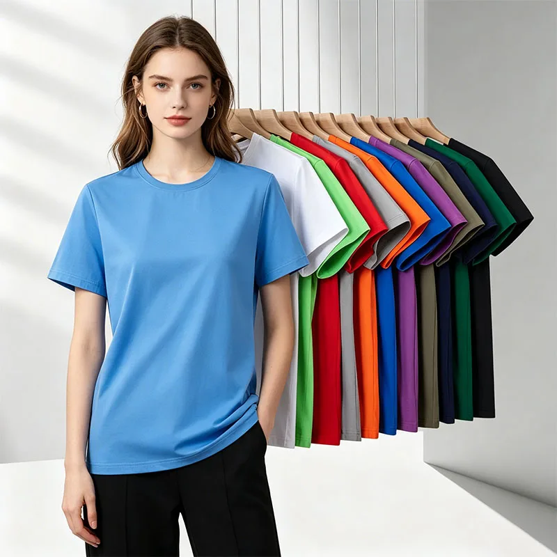 Quick-Dry-100-Polyester-T-shirts-Blank-Plain-Crew-Neck-Poly-Tee-Custom-Logo-Sublimation-Printing