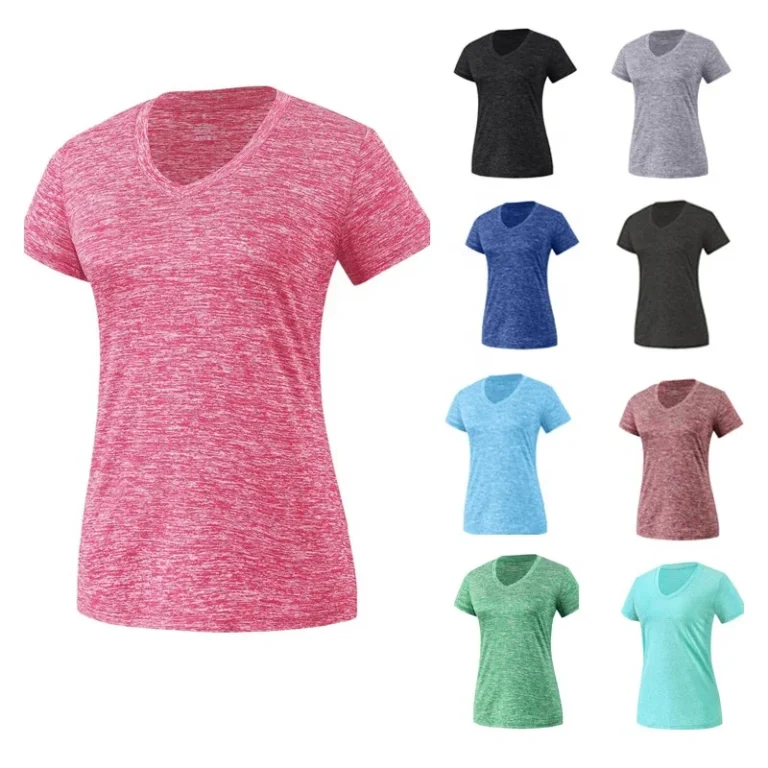 Quick-Dry-Tech-V-Neck-Short-Sleeve-Active-Wear-Sport-Workout-T-Shirts-for-Women