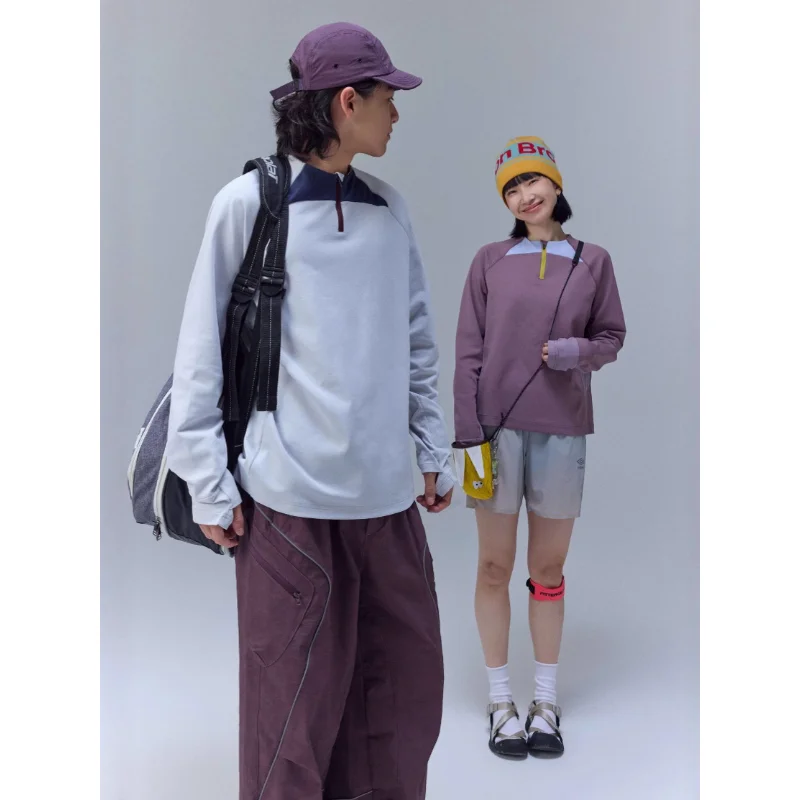 Quick-Drying-Sports-Long-Sleeved-T-shirt-Autumn-Simple-Casual-Contrasting-Color-Top-Solid-Sporty-Oversized