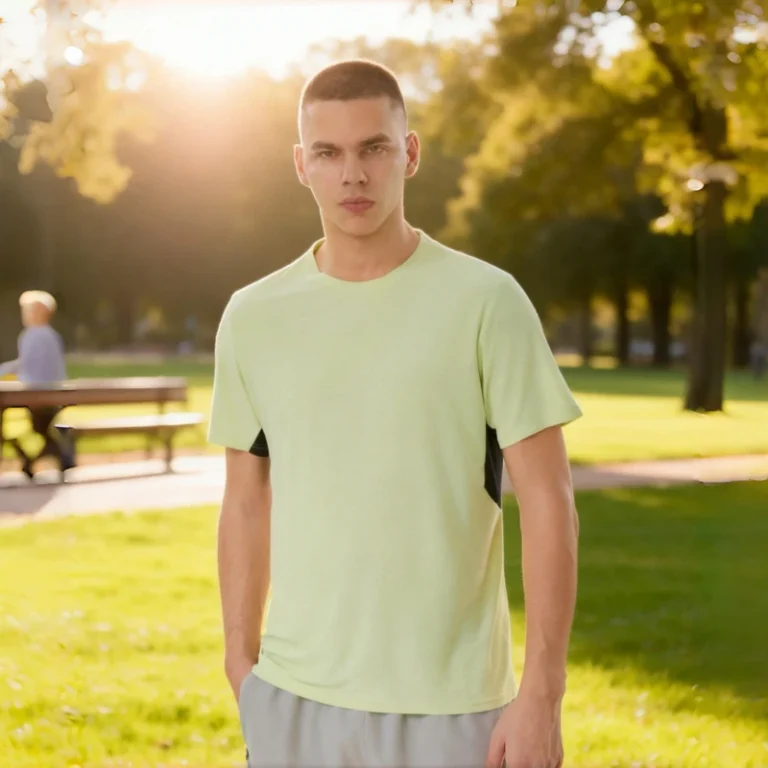 Quick-drying-Antibacterial-technology-Grid-Jacquard-100-Polyester-Fabric-T-shirt-for-Men-Casual-Sports-Short-sleeved-Top-Shirt