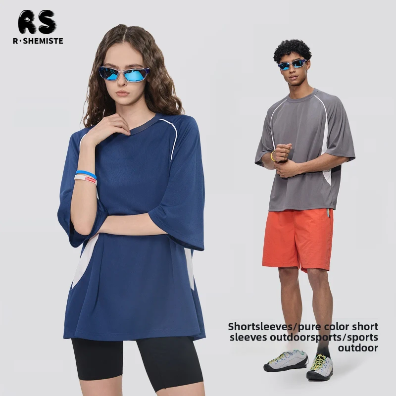 RS-Menswear-Cross-border-Lightweight-Breathable-Polyester-Mesh-Loose-Fit-Short-Sleeve-T-Shirt-Men-Cool-Touch-Sports