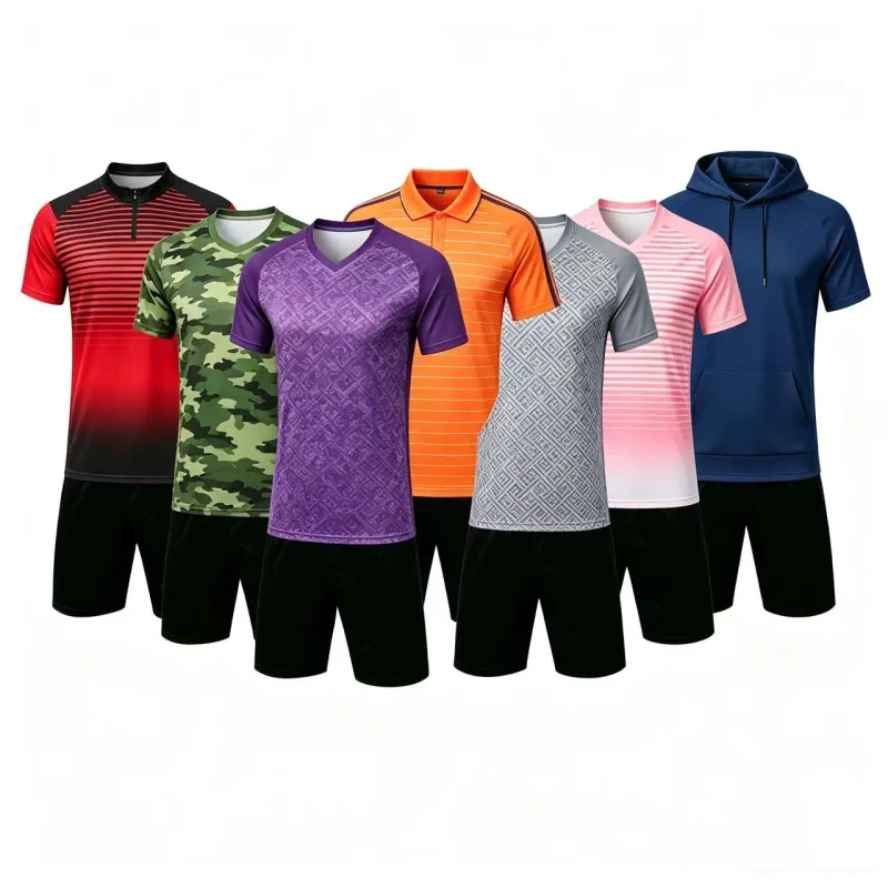 Red-Yellow-Heat-Transfer-Printed-Breathable-Kids-Soccer-Uniform-Sets-Retro-Football-Jersey-Youth-Soccer-Kit-100-Polyester