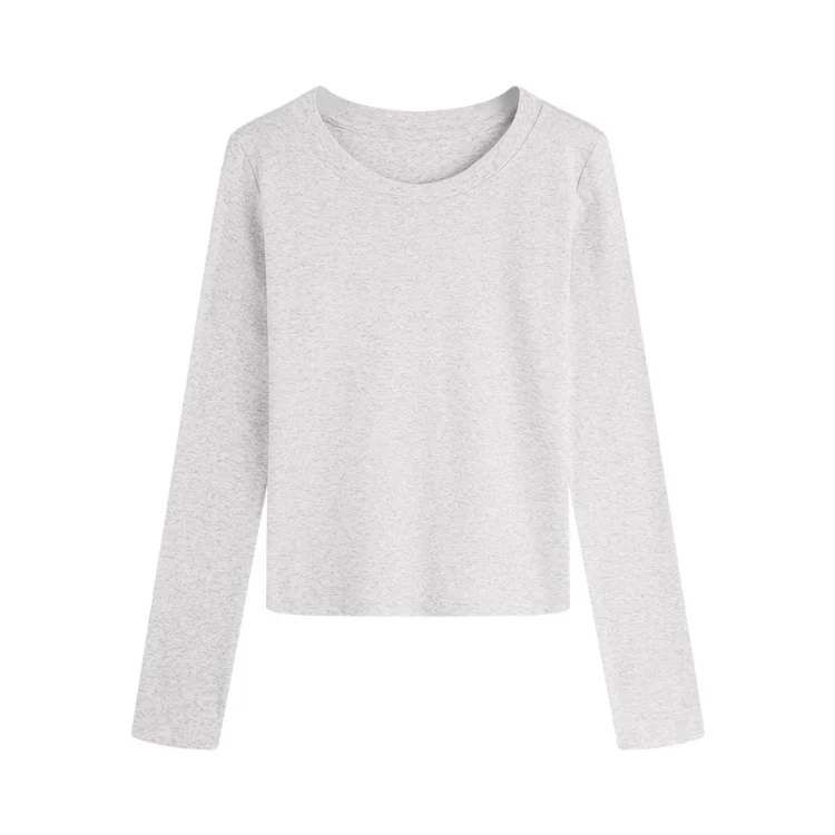 Regular-Long-Sleeve-T-shirt-for-Women-Spring-Autumn-Style-Slimming-Short-Fit-Base-Layer-Top
