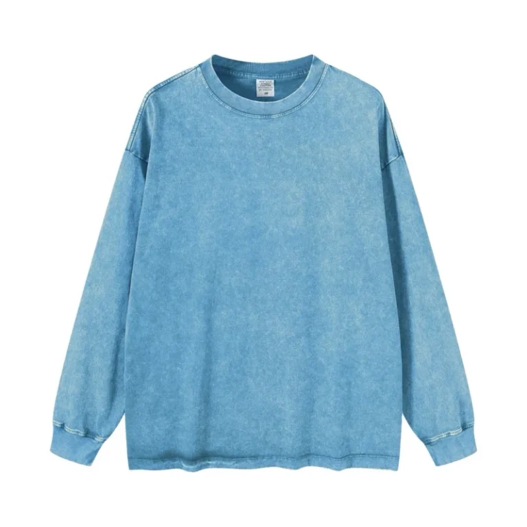 Retro-Washed-Solid-Oversized-Mens-T-Shirt-Long-Sleeve
