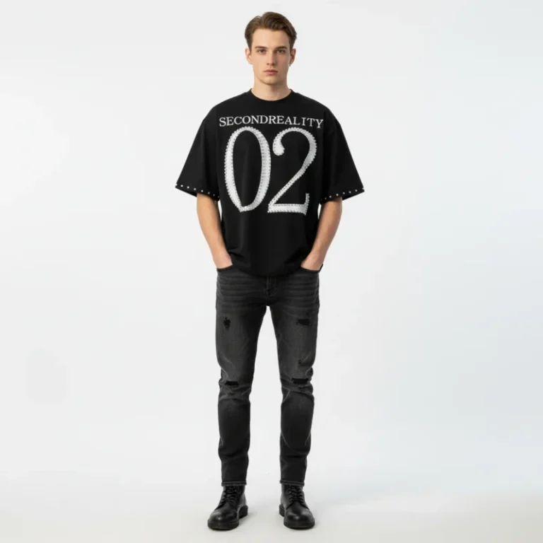 Rhinestone-Studded-Screen-Print-180g-Short-Sleeve-Letter-Number-Print-T-Shirt-Oversized-Graphic-t-Shirts-for-Men