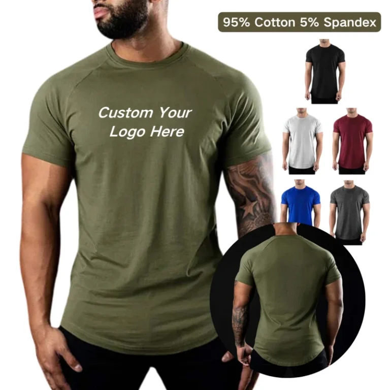 Round-Hem-95-Cotton-5-Spandex-Fabric-Mens-Round-Neck-Sports-Workout-Fitness-Polyester-T-Shirt-Compression-Shirt