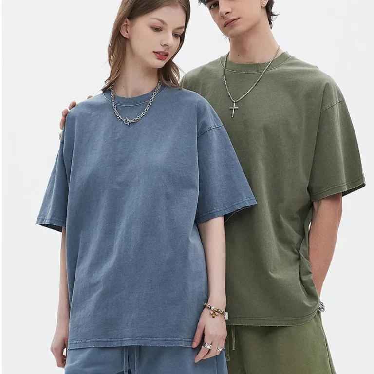 SHINBENE-Unisex-250gsm-Heavyweight-Washed-Old-Frayed-Retro-Short-sleeved-Men-Oversize-Basic-Washed-T-shirt