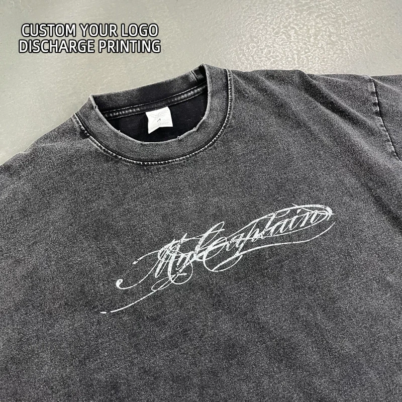 Screen-Print-Discharge-Printing-High-Quality-100-Cotton-Heavy-Weight-Knitted-T-Shirts-Vintage-Oversized-Soft-Touch-High-Street