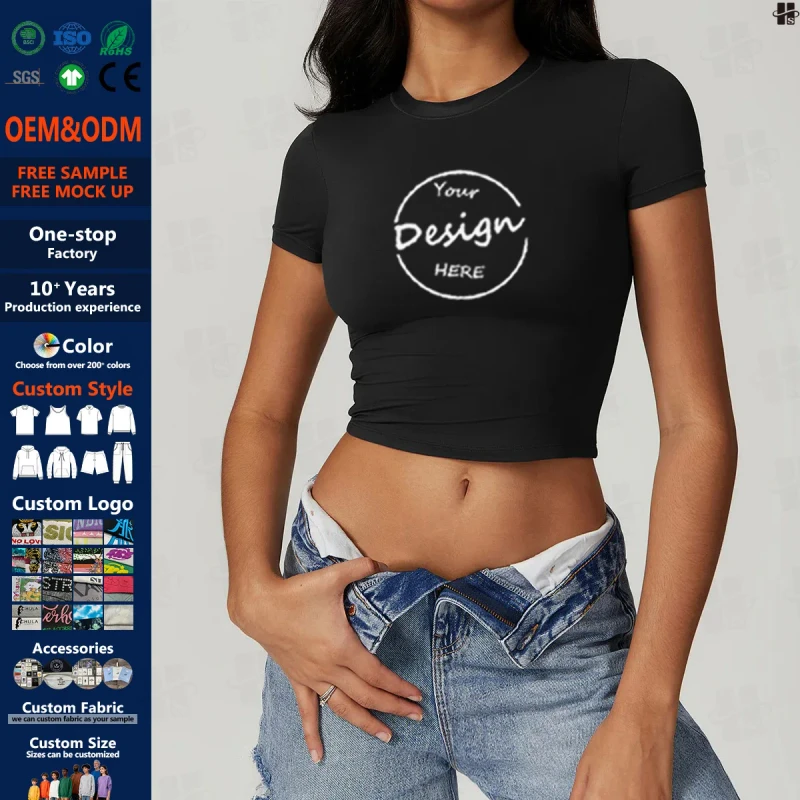 Sexy-High-Quality-Cropped-Baby-Tight-Fit-Tee-Tshirt-Girl-Screen-Print-Plain-Custom-Logo-Crop-Top-T-Shirt-Women
