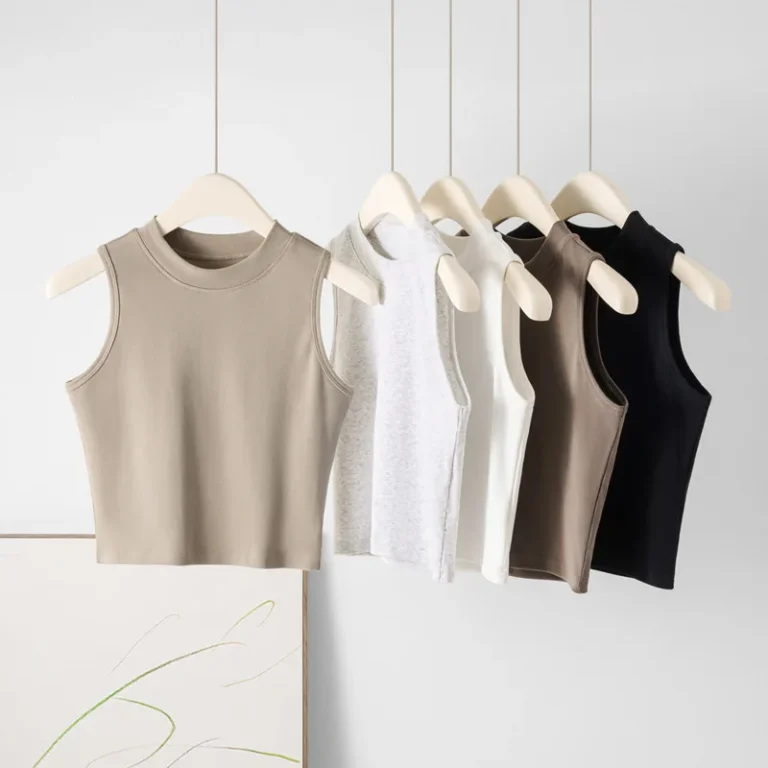 Short-Neck-Vest-Womens-Spring-Summer-Girl-Sling-Top-Slim-fit-Cotton-Spandex-Navel-Sleeveless-Inner-T-shirt