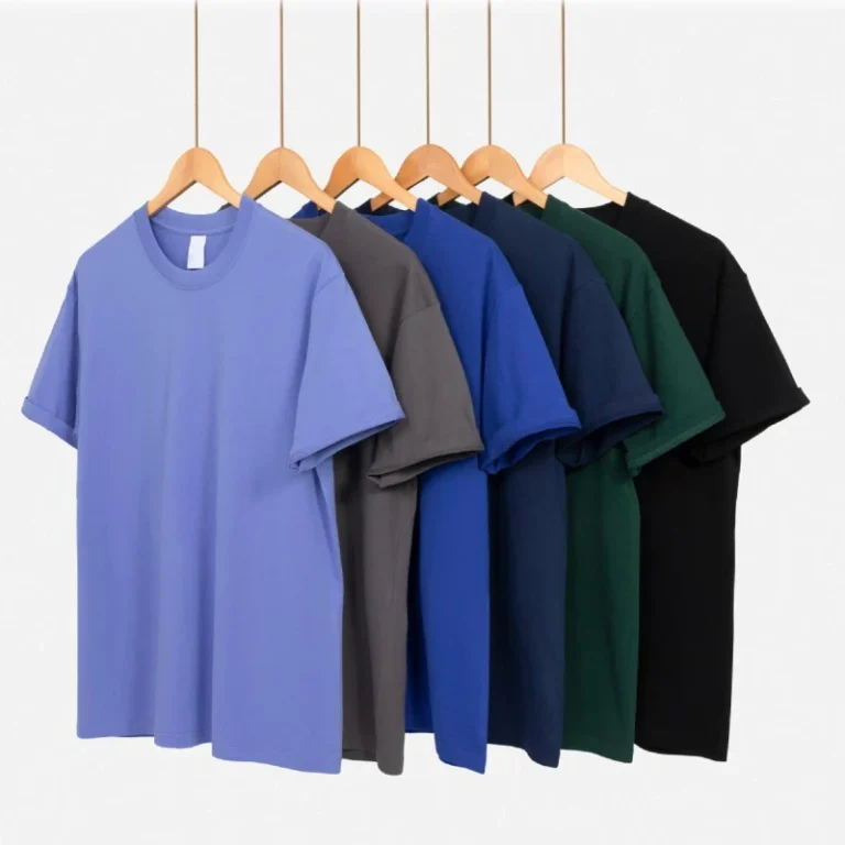 Short-Sleeve-Knitted-T-Shirt-100-Cotton-Unisex-Heavy-Weight-Breathable-Heat-transfer-Printed-High-Quality-for-Men
