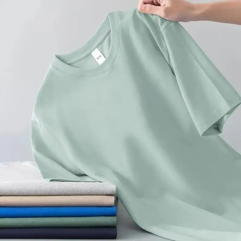 Short-Sleeved-T-shirt-Mens-Summer-Half-Sleeved-T-shirt-Round-Neck-Base-Shirt-and-Simple-Solid-Color-Loose-Top-Clothes