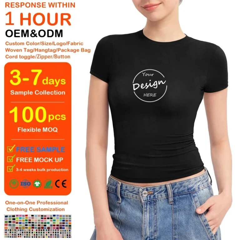 Slim-Fit-Regular-Shoulder-Top-Screen-Print-Cotton-with-Spandex-Womens-Summer-Slim-T-Shirt-for-Daily-Wear