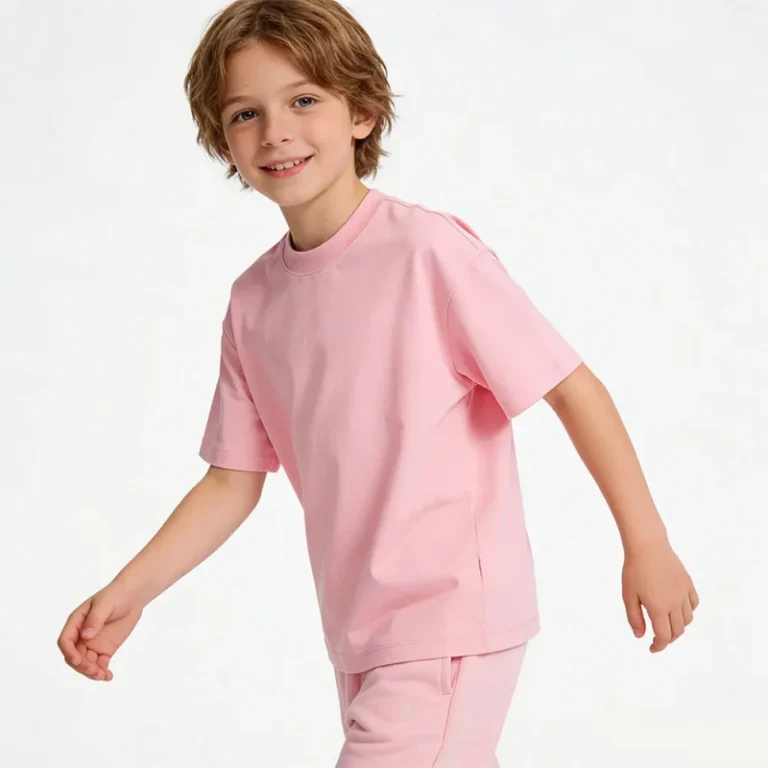 Solid-Color-220g-Double-Sided-Childrens-Short-Sleeve-T-Shirt-Lightweight-Summer-Style-Versatile-Everyday-Casual