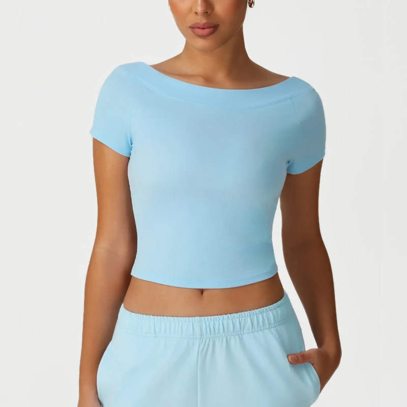 Solid-Color-T-shirt-Short-Sleeve-Womens-Fitness-Clothing-Sports-Nude-Positive-Shoulder-Running-Yoga-Wear-Tops