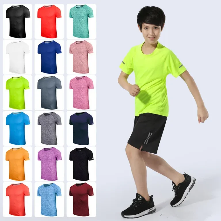 Sport-T-Shirt-Custom-Logo-100-Polyester-Unisex-Kids-and-Adults-Size-Sweat-drying-Short-Sleeve-Workout-Running-Training-Shirts