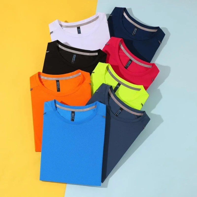 Sports-Quick-Dry-Unisex-Workwear-Outdoor-Marathon-Stretch-Sweat-Absorbing-Promotional-T-Shirt-Fleece-Thickness-Crew-Neck
