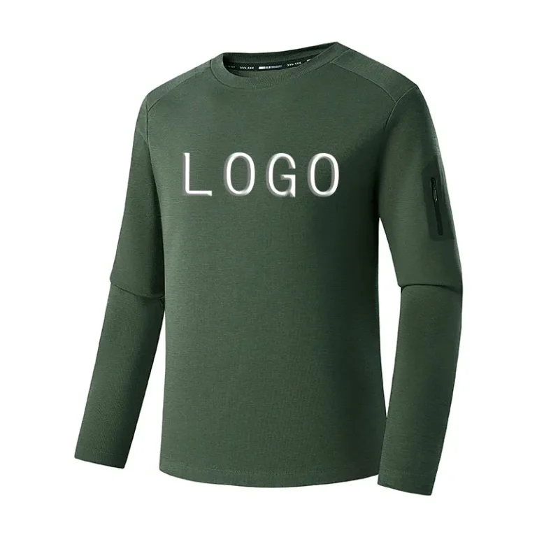 Spring-Mens-Long-Sleeve-Sports-T-Shirt-with-Multi-Functional-Sleeve-Pocket-Solid-Cotton-Fashionable-and-Customizable-Designs