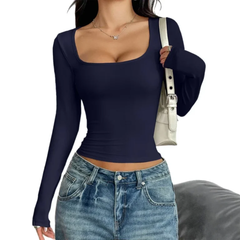 Spring-New-Womens-Y2K-Hot-Girl-Style-High-end-Slim-Fit-Non-iron-Treatment-Long-T-shirt