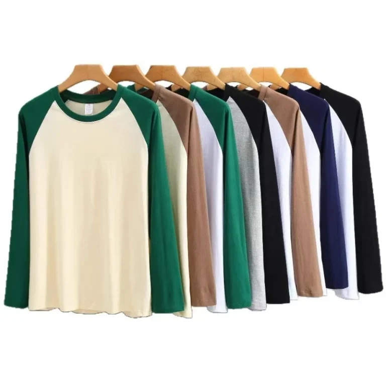 Spring-and-Autumn-Long-sleeved-T-shirt-for-Men-Patchwork-Sleeves-Autumn-T-shirt-Casual-and-Versatile-Round-neck-T-shirt
