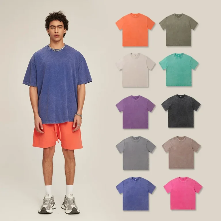 Spring-and-Summer-Stir-fried-Snowflake-Batik-Washed-Distress-T-shirt-High-Street-Retro-Trendy-Short-sleeved-T-shirt