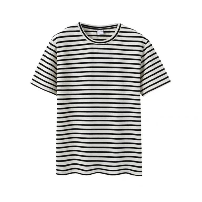 Stock-Bulk-Blank-100-Cotton-Striped-T-Shirts-for-Kids-Low-MOQ-High-Quality-Casual-Eco-Friendly-Black-White-for-Boys