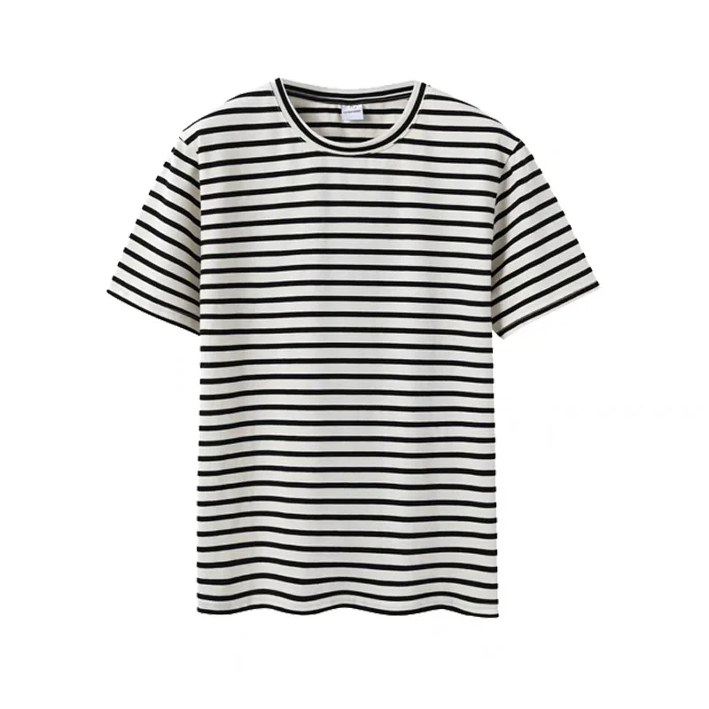 Stock-Bulk-Blank-100-Cotton-Striped-T-Shirts-for-Kids-Low-MOQ-High-Quality-Casual-Eco-Friendly-Black-White-for-Boys