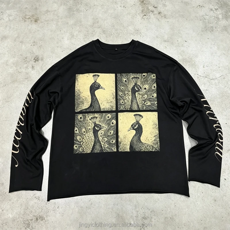 Streetwear-Custom-Dtg-Printed-Crew-Neck-Cotton-Oversized-Graphic-Long-Sleeve-T-Shirts-Men-Tee