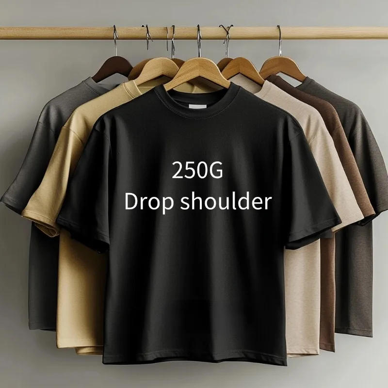 Streetwear-Graphic-Tshirt-Plain-250gsm-100-Cotton-Unisex-T-shirt-Heavyweight-t-Shirts-High-Quality