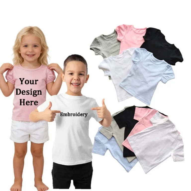 Summer-100-Combed-Cotton-Casual-Knitted-Compressed-Breathable-Kids-T-Shirts-for-Girls-Boys-with-Screen-Print-Embroidery