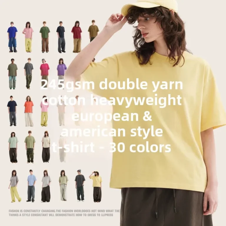 Summer-AG602-245g-Knitted-Double-Yarn-Pure-Cotton-Vintage-American-Style-Short-Sleeve-O-Neck-Trendy-Loose-Fit-T-shirt
