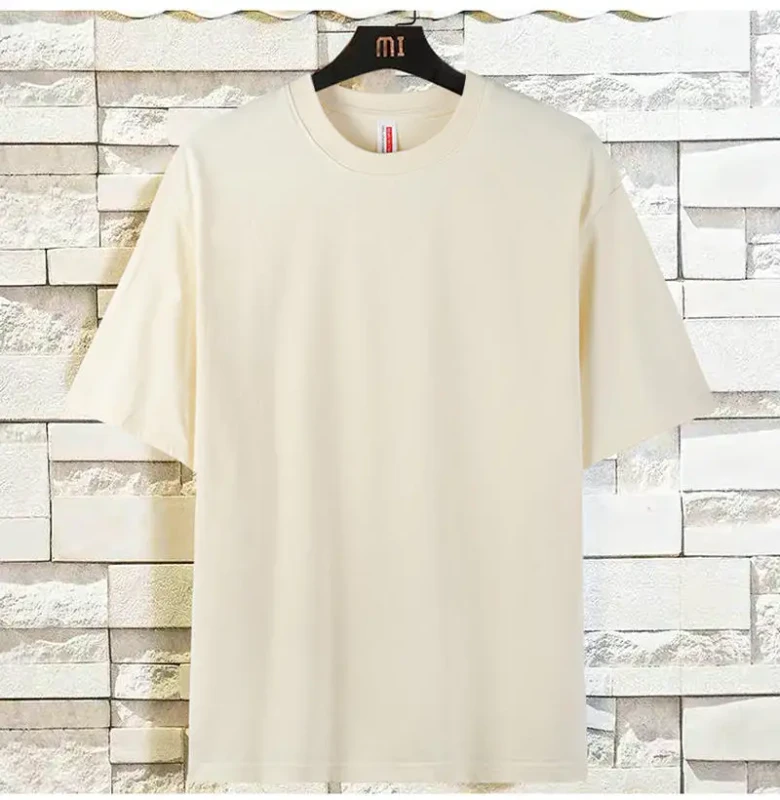 Summer-American-Cotton-Short-Sleeve-T-shirt-Mens-Round-Neck-Simple-Solid-Color-Mens-and-Womens-Half-Sleeve-Bottoming-Shirt