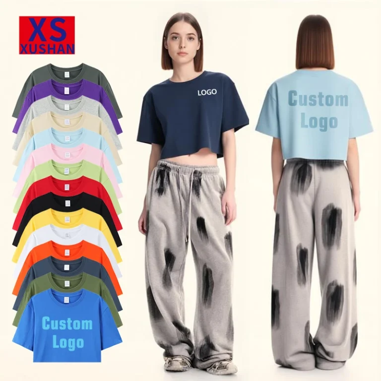 Summer-Breathable-Loose-Womens-Short-Square-Cut-T-Shirt-DTG-Custom-Logo-Solid-Color-Print-180g-Pure-Cotton-Short-Sleeve-T-Shirt