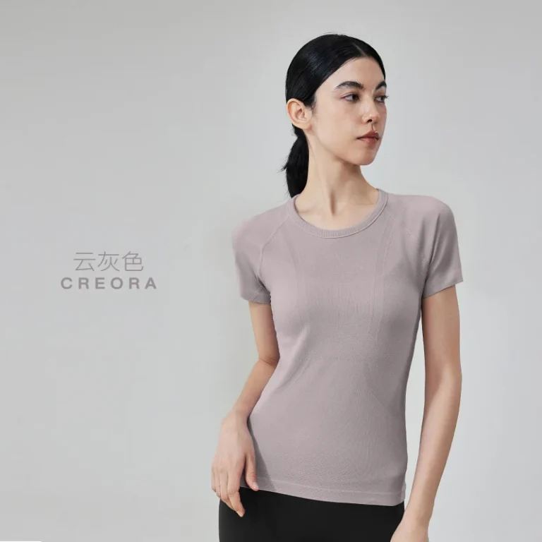 Summer-Breathable-Womens-Seamless-Short-Sleeve-Slim-Fit-Sports-T-Shirt-for-Yoga-Running-Pilates