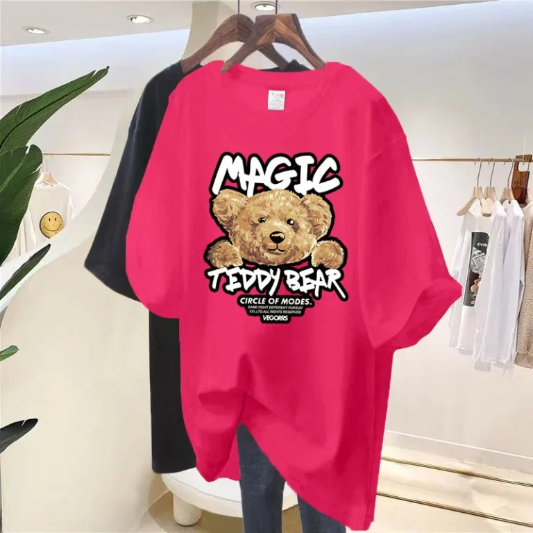 Summer-Casual-Oversized-Womens-T-shirts-100-Cotton-Breathable-Cute-Short-sleeved-Crew-Neck-Printed