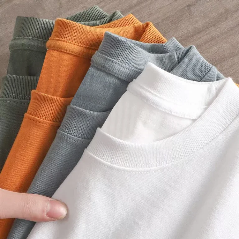 Summer-Casual-Womens-Clothing-High-Quality-280g-Heavyweight-Cotton-Short-Sleeve-Loose-Fit-Solid-Comfy-White-Base-T-Shirt