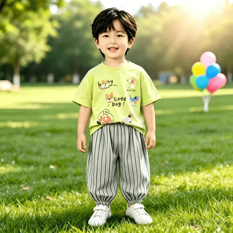 Summer-Childrens-Cartoon-Cotton-Brushed-Fabric-T-Shirt-Boys-Casual-Short-sleeved-Shorts-Set-Trendy