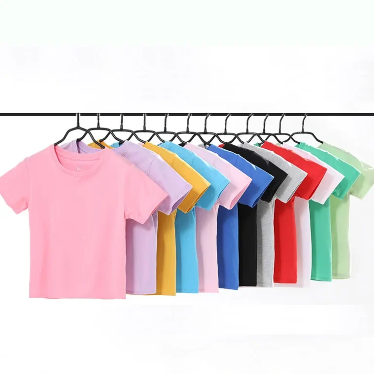 Summer-Childrens-Cotton-T-Shirt-Short-Sleeve-Solid-Color-Kids-Clothes-Boys-Girls-3-14-Years