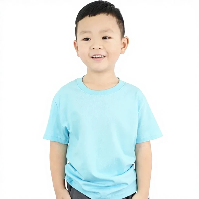 Summer-Childrens-Unisex-Short-Sleeve-Casual-Cotton-Moisture-Wicking-Blank-T-Shirt-Kindergarten-Class-Uniforms