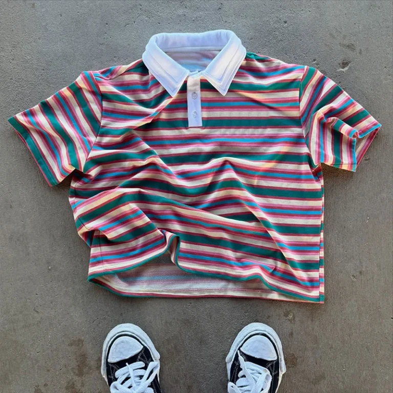 Summer-Colorful-Striped-Short-Sleeve-T-Shirts-Mens-Custom-Embroidery-Logo-Heavyweight-Cotton-Polo-Tshirts