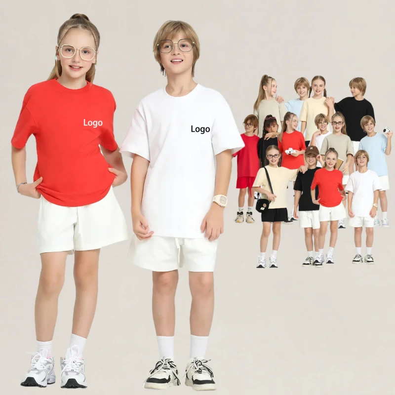 Summer-Crew-Neck-Pure-100Cotton-Kids-t-Shirt-Solid-Color-Dropped-Shoulders-Short-Sleeve-Summer-Street-Wear-T-shirts-1