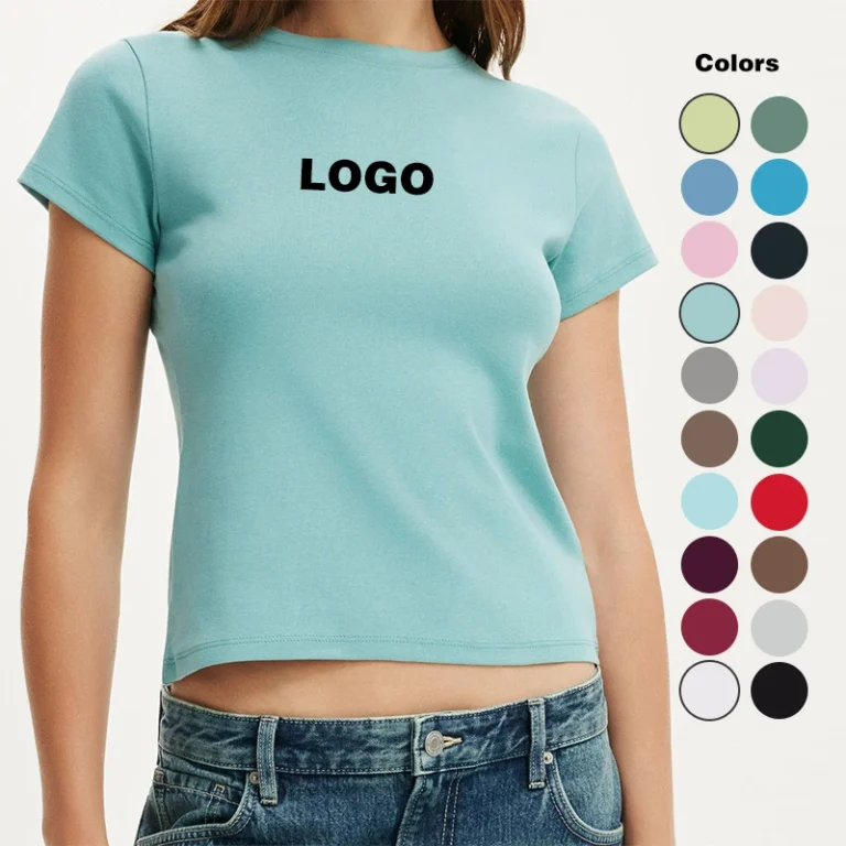 Summer-Custom-95-Cotton-5-Spandex-Relaxed-Sleeve-Womens-Baby-Tee-Silk-Screen-Print-Y2k-Slim-Fit-T-Shirts-for-Women