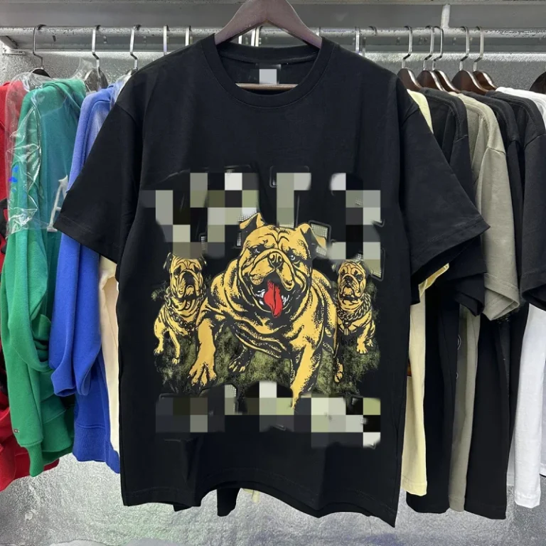 Summer-Diamond-Short-Sleeve-Dog-Pattern-T-Shirt-for-Streetwear-Cotton-Home-Shirts