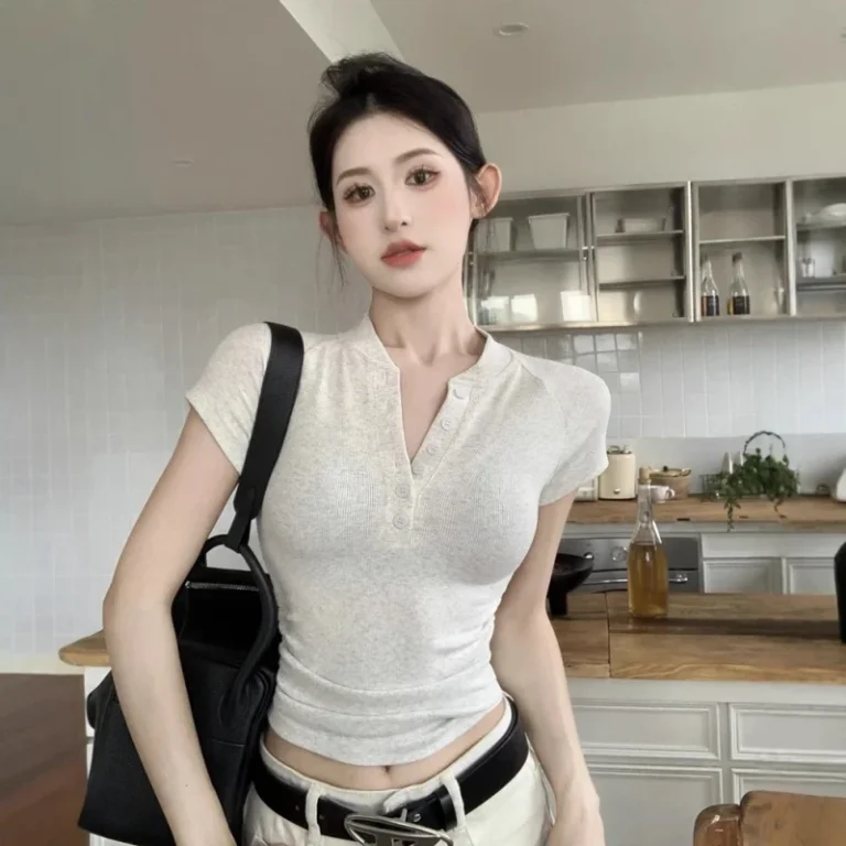 Summer-Fashion-Sexy-Solid-Color-Short-Sleeve-Slim-Womens-T-shirt