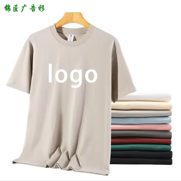 Summer-Fashion-Solid-Color-100-Cotton-200g-Crew-Neck-T-Shirt-with-Customizable-Logo-1
