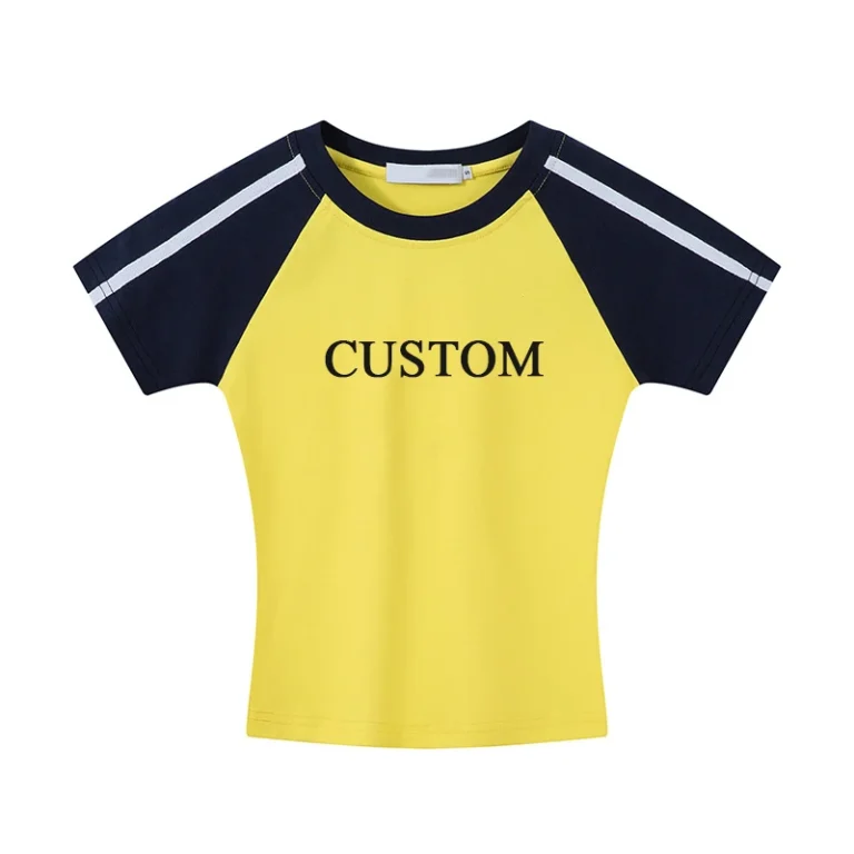 Summer-Hot-Girl-Sport-Slim-Fit-Raglan-American-Style-Crop-Top-Short-Sleeve-T-Shirt-for-Women-Custom-Letter-Logo-1