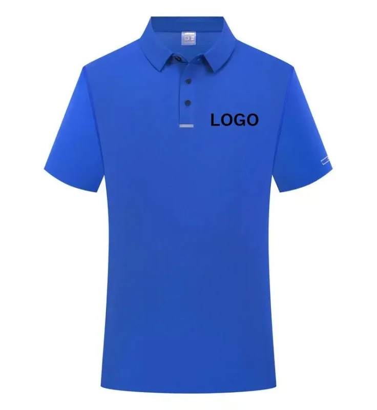 Summer-Mens-Solid-Color-89-Polyester-11-Spandex-Lapel-Short-Sleeve-Crisp-Quick-Drying-Polo-Shirt-Golf-T-Shirt